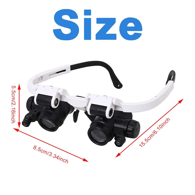 KIPRUN 8X15X23X Telescope Magnifier Dual2LED Head Mounted Illuminating