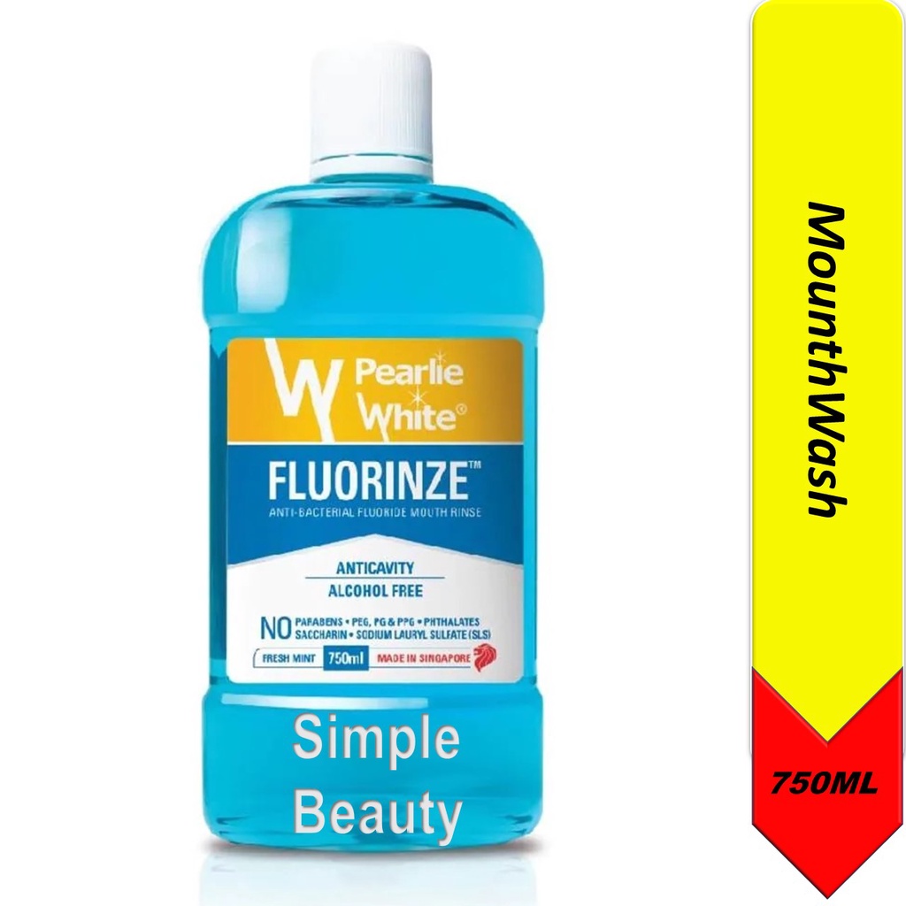 Pearlie White Mouth Wash Fluorinze Mouth Rinse 750ml Shopee Singapore