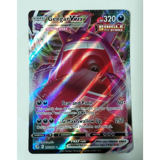 Pokemon Gengar Vmax Fusion Strike Card Shopee Singapore