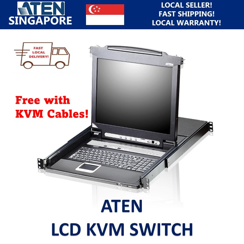 Aten Cl M Ata Port Ps Usb Vga Single Rail Lcd Kvm Switch