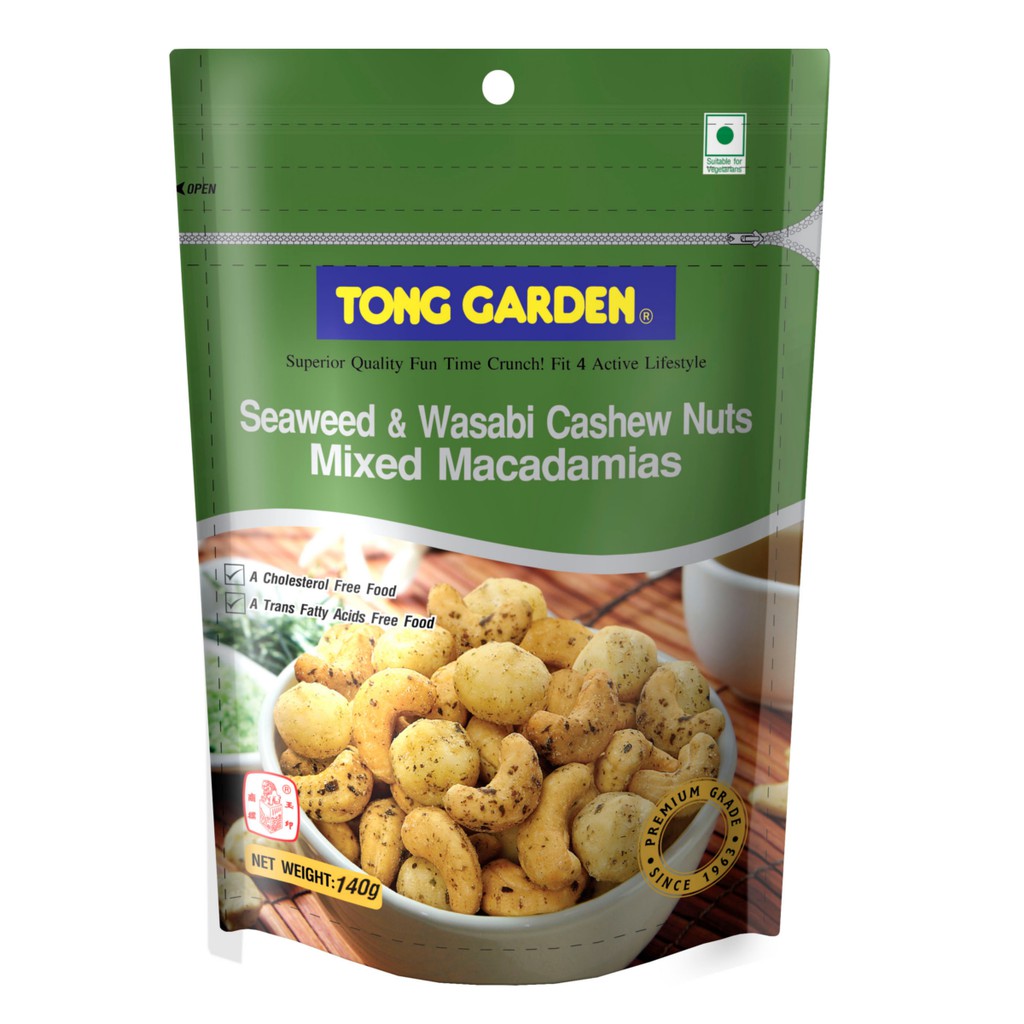 Tong Garden Seaweed Wasabi Cashew Nuts Mixed Macadamias 130g Bundle