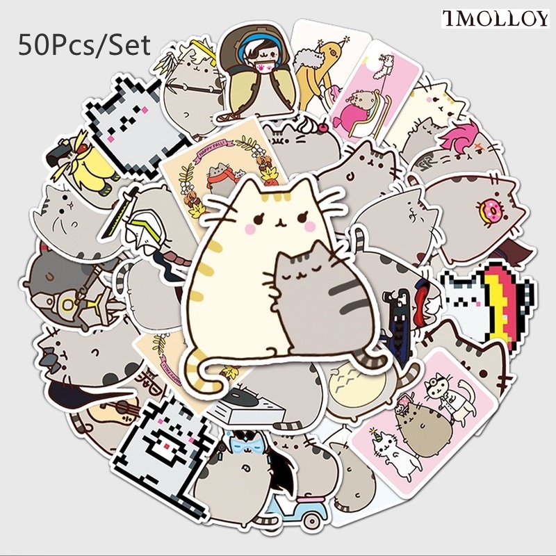 T 50Pcs Set Pusheen Stickers Pusheen Things Waterproof Stickers Decal