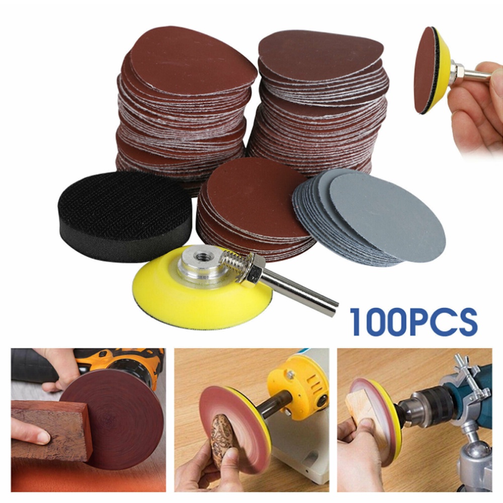 100Pcs 103Pcs 2Inch 50mm Disc Sandpaper Set Self Adhesive Flocking