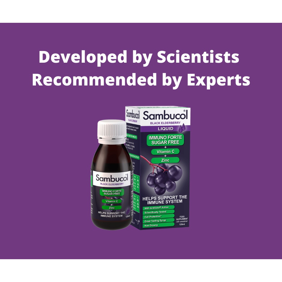 Sambucol Black Elderberry Extract Food Supplement Immuno Forte Sugar