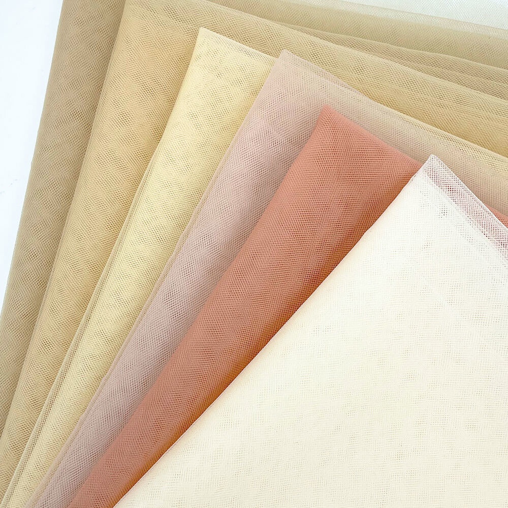 Pure Color Nude Flesh Color Nylon Stretch Mesh Tulle Soft Fine Fabric