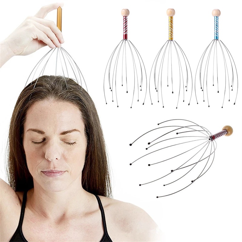 Pc Head Massager Neck Massage Octopus Scalp Stress Relax Tool Shopee