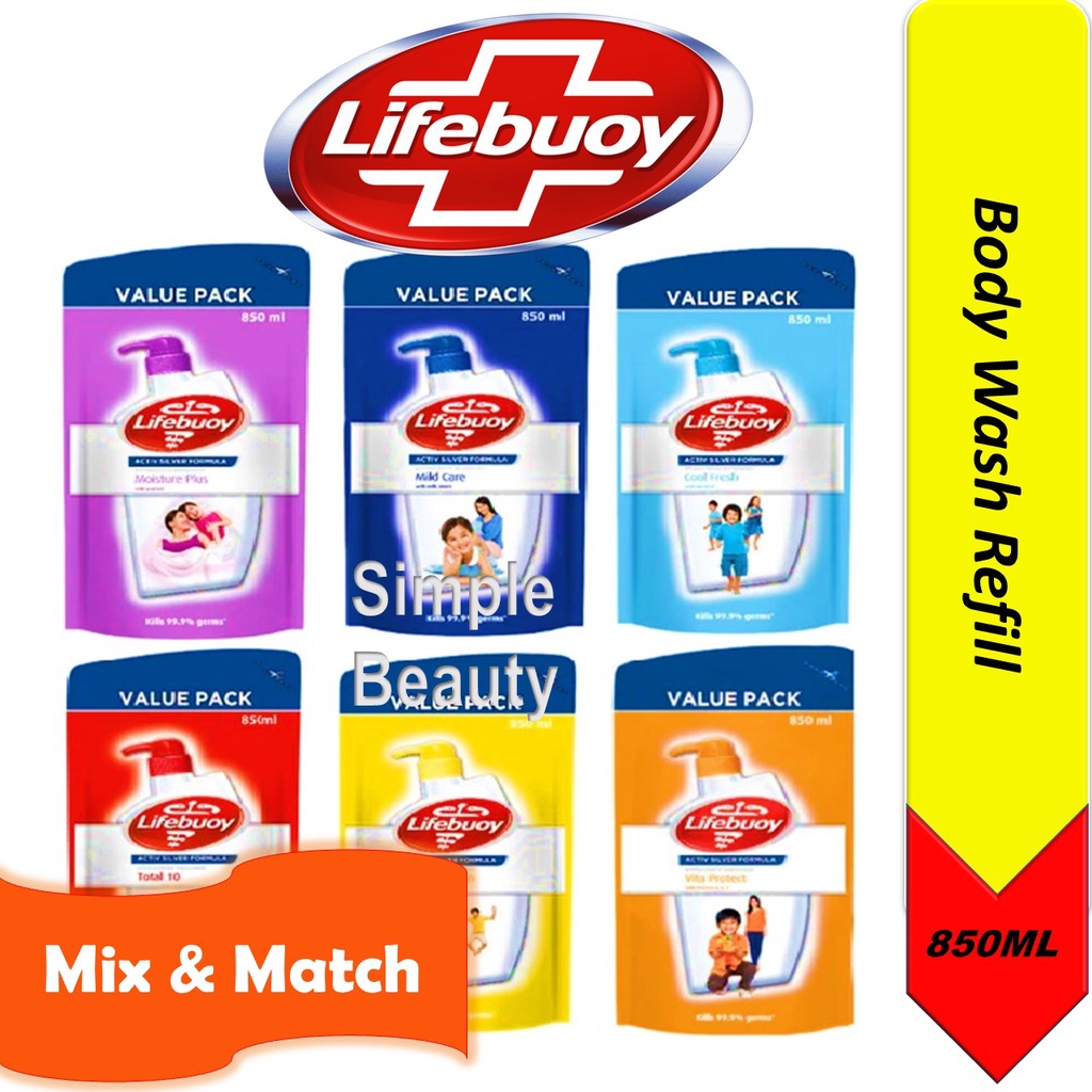 Lifebuoy Body Wash Refill 850ml Mix Shopee Singapore