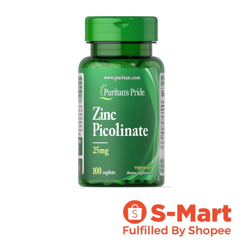 Puritan S Pride Zinc Picolinate 25 Mg 100 Caplets Shopee Singapore