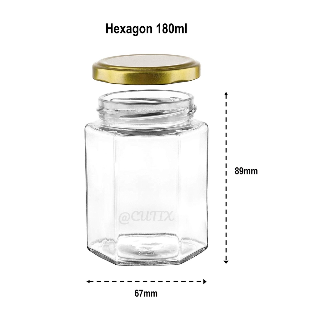 Ml Hexagon Glass Jar Storage Bottle Wedding Door Honey Spice Air