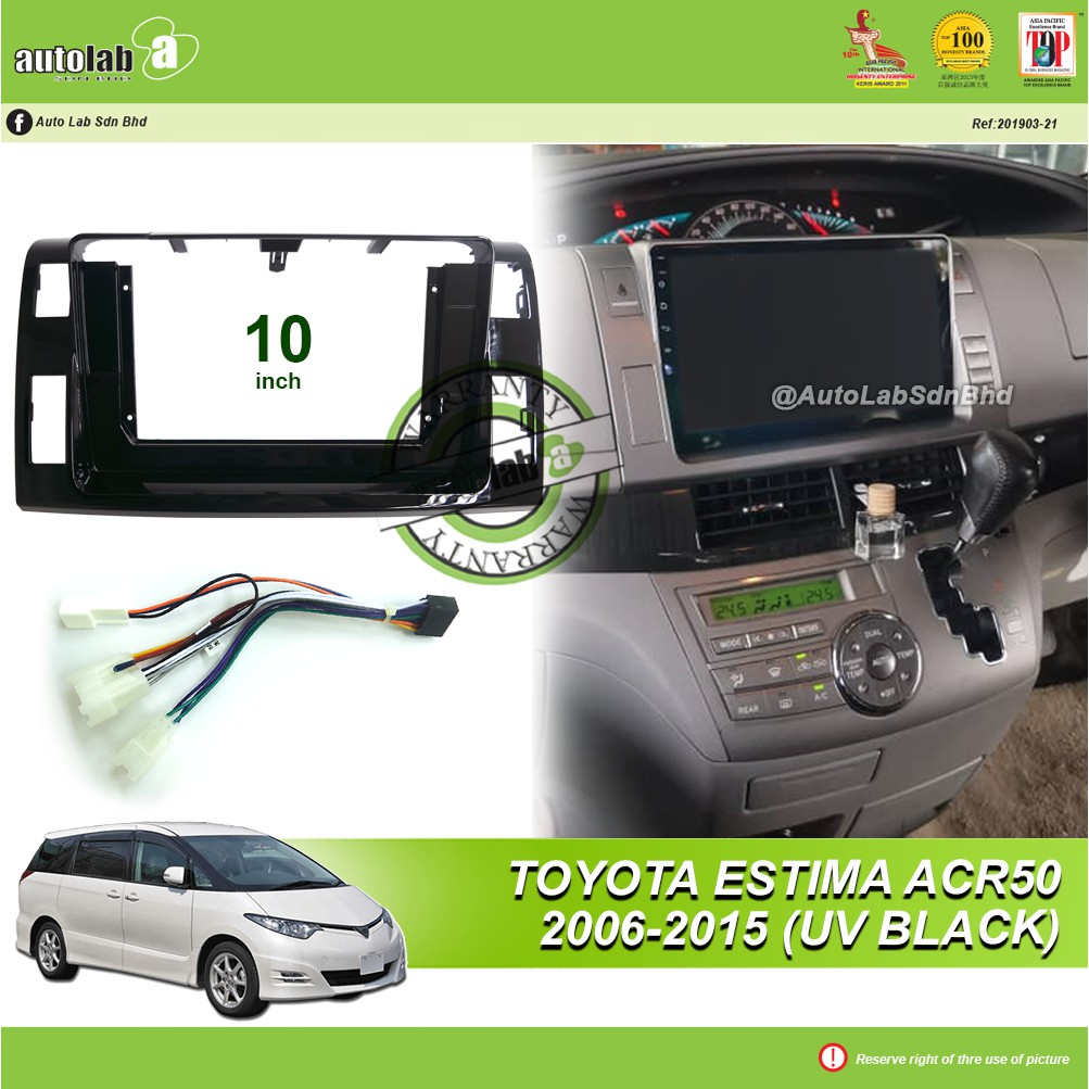 Android Player Casing 10 Toyota Estima ACR50 2006 2015 UV Black With