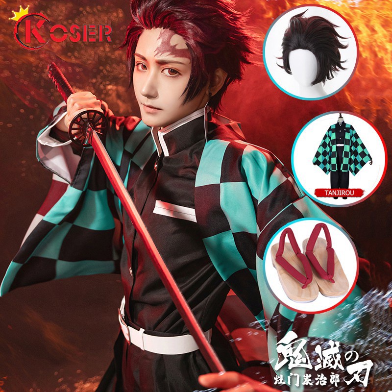 COSER KING Anime Demon Slayer Kimetsu No Yaiba Cosplay Kamado Tanjiro