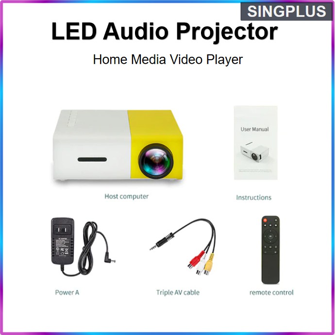 Led Mini Projector X Pixels Supports P Yg Hdmi Usb Audio