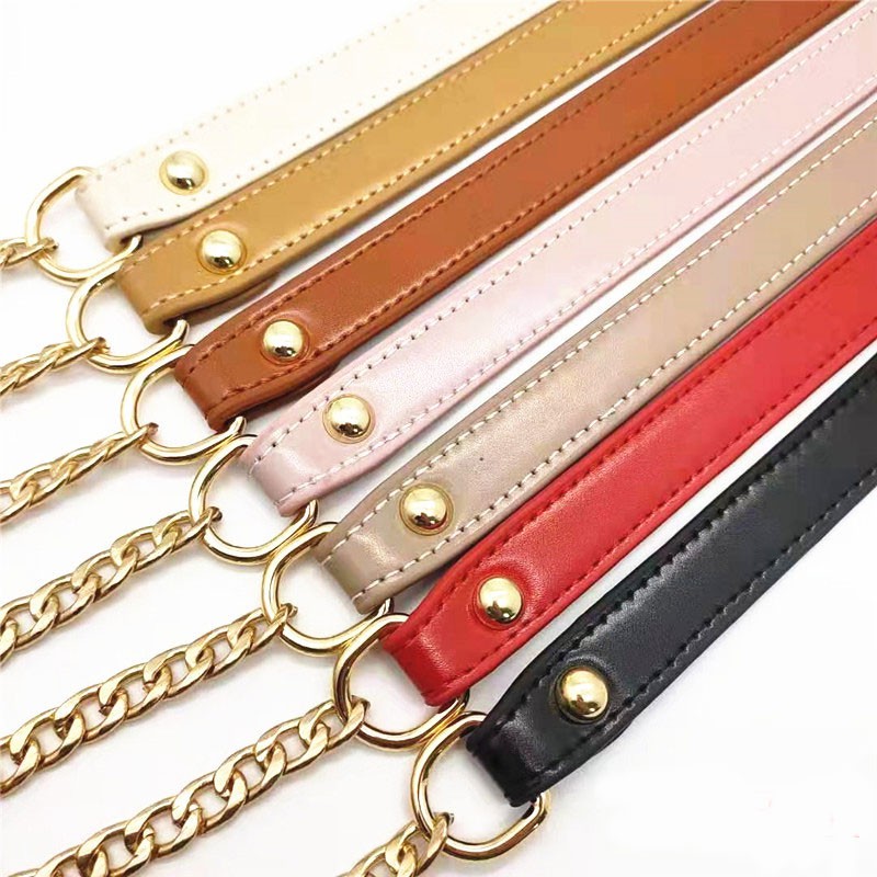 ZZTIM 120cm Pu Metal Chain Shoulder Bag Buckle Handle DIY Belt Bag