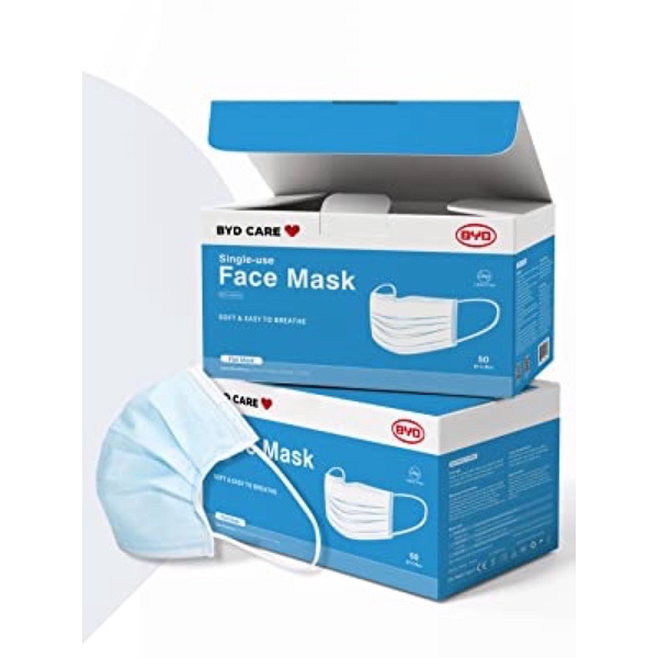 20 40 Boxes BYD Care Mask Single Use 3 Ply Face Mask 50 Pcs Disposable