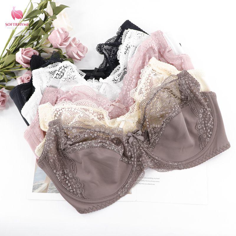 Softrhyme Full Cup Bra Plus Size Women Lace Bra Underwire Sexy Lingerie