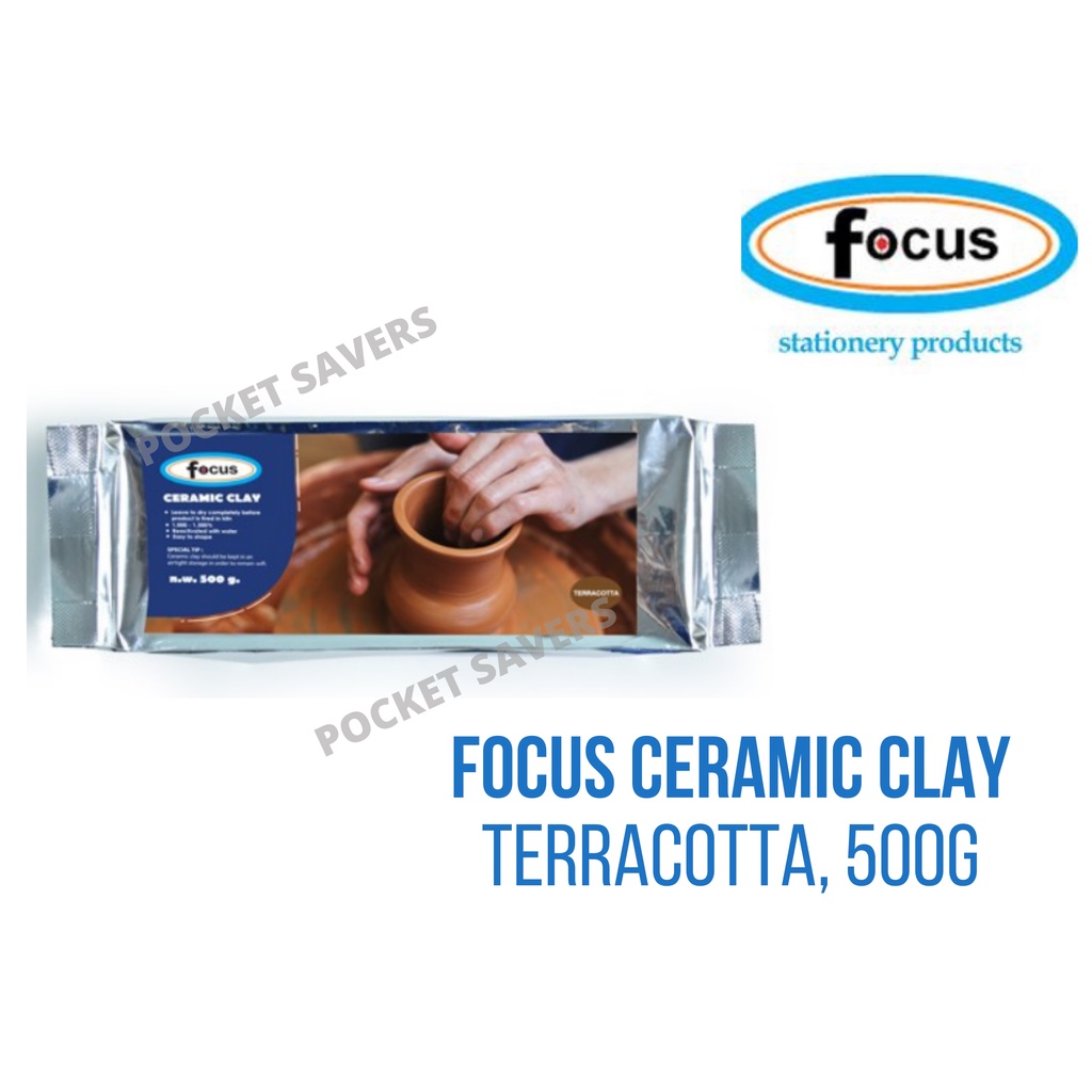 FOCUS Air Drying Ceramic Clay 500 Grams Hardening Non Toxic Mold