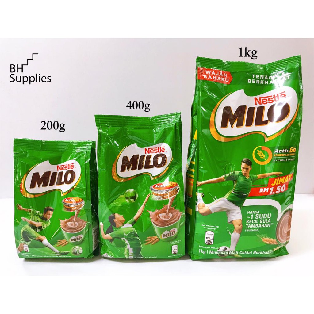 NESTLE MILO Activ Go Chocolate Malt Powder 200g 400g 900G Shopee