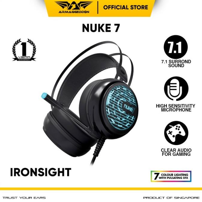 Armaggeddon Nuke Gaming Headset Color Lighting Pulsating Efx