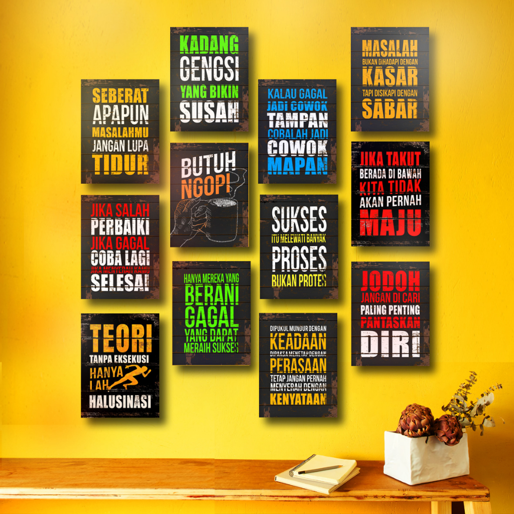 Hiasan Dinding Kayu Omages Motivational Wall Hanging Wall Display