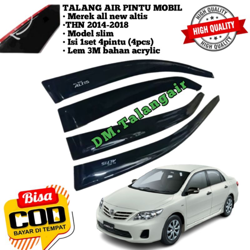 Toyota All New Altis Car Gutter Slim Model Doors Shopee