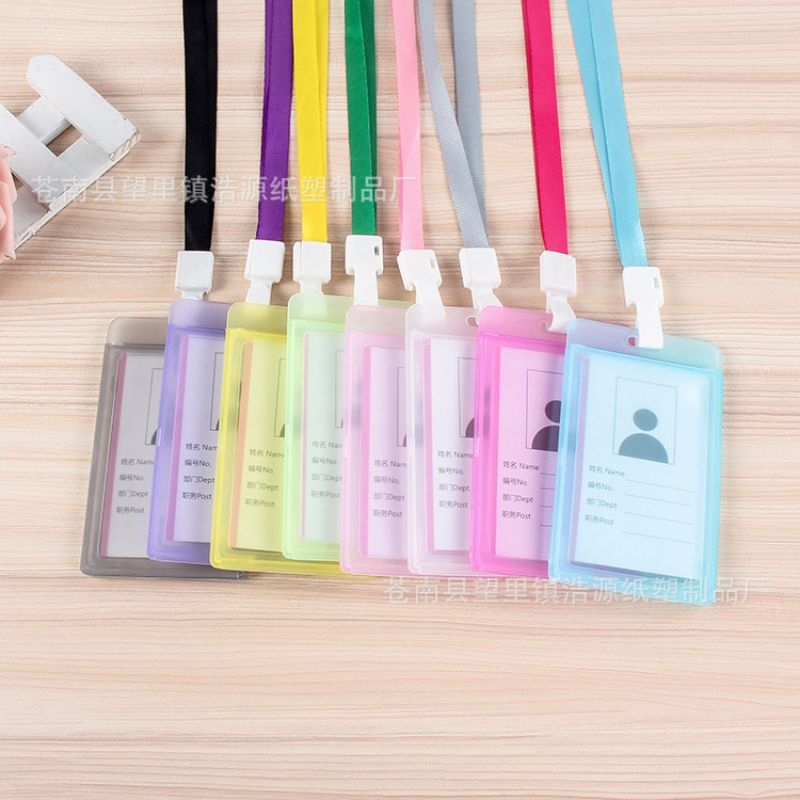 GANTUNGAN Name Tag Id Card Transparent Plastic Name Card Hanger