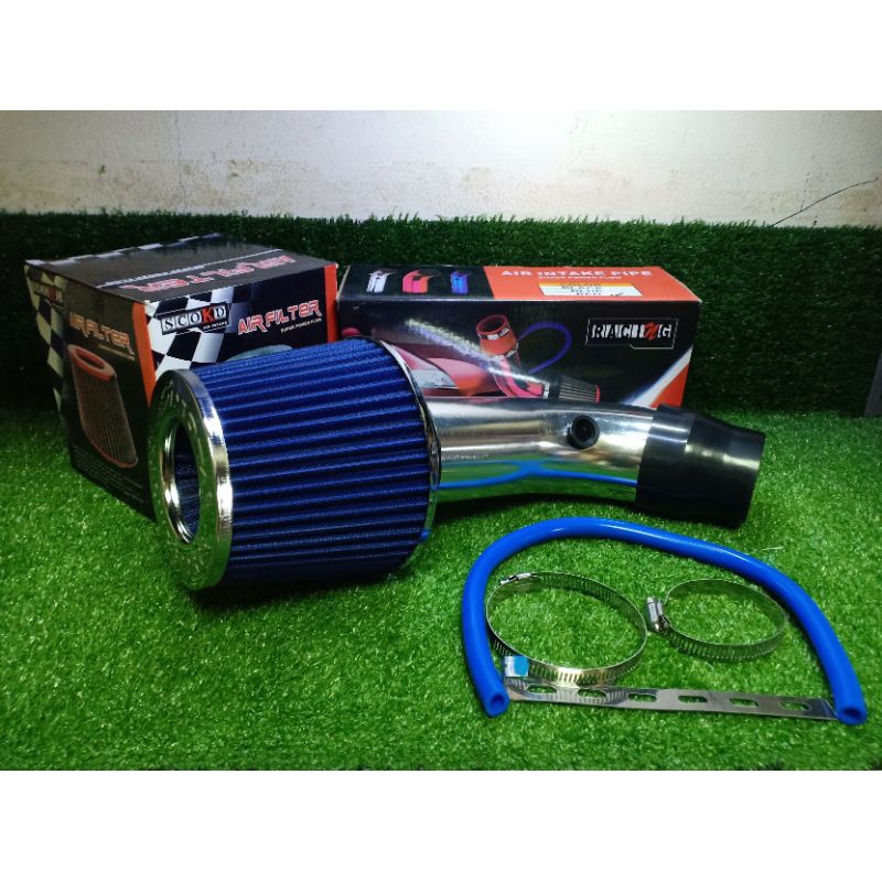 Blue Simota Racing Car Open Filter Package Universal Silver Intake Pipe