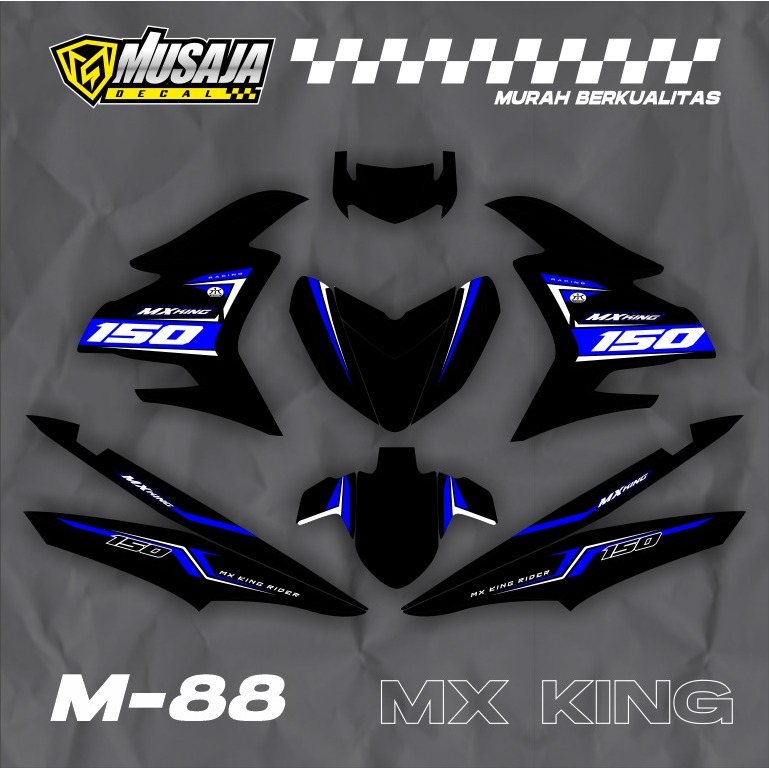 HITAM Decal Mx King Black Black Fullbody Dekal Striping Mx King Full