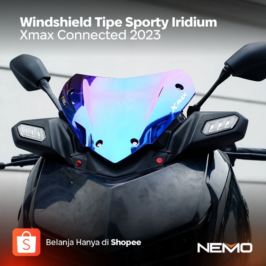 Nemo Windshield Visor Yamaha Xmax Connected Sporty Iridium