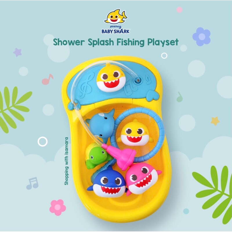 Pinkfong Baby Shark Shower Splash Fishing Playset Bath Toy Shopee