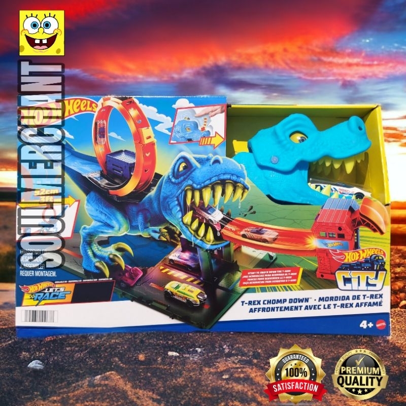 Hot Wheels Track City T Rex Chomp Down Play Set Original Mattel Shopee Singapore
