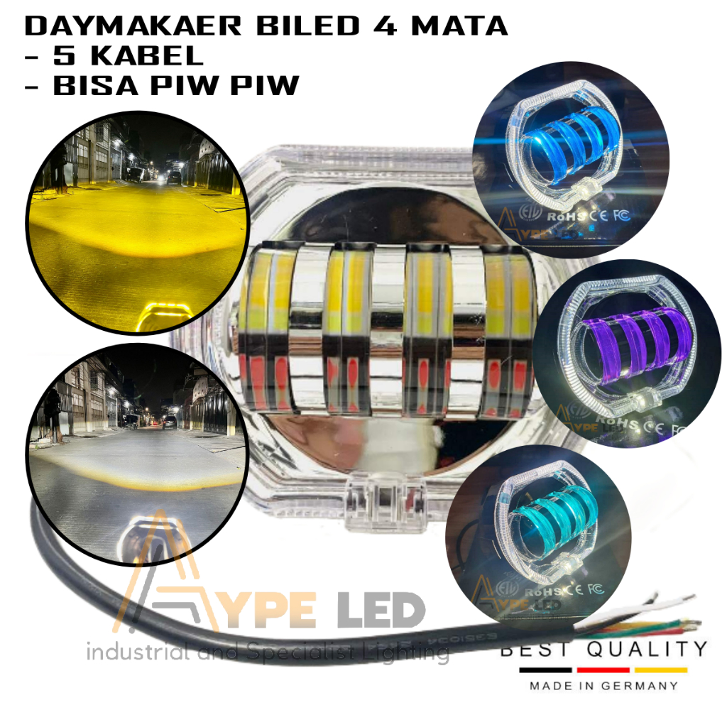 Biled Daymaker 4 Lens 8D Shroud Bmw Crystal Led Projie New 2023 Biled