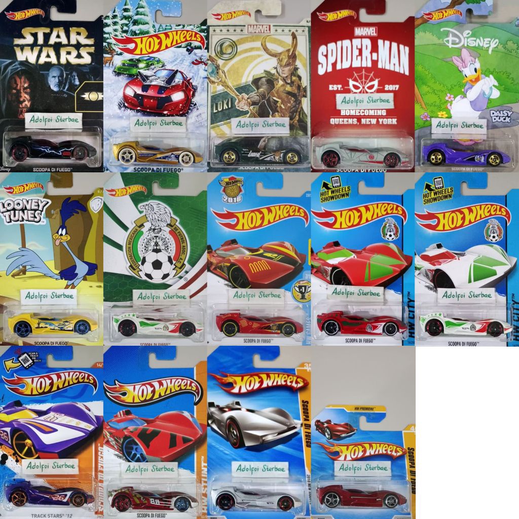 Hotwheels Hot Wheels Scoopa At Fuego Wb Looney Tunes Marvel Spiderman