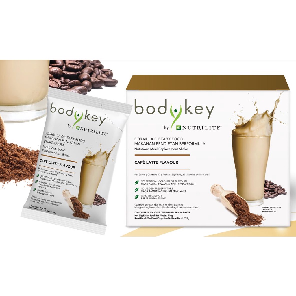 Amway Bodykey By Nutrilite Meal Replacement Shake Caf Latte Shopee