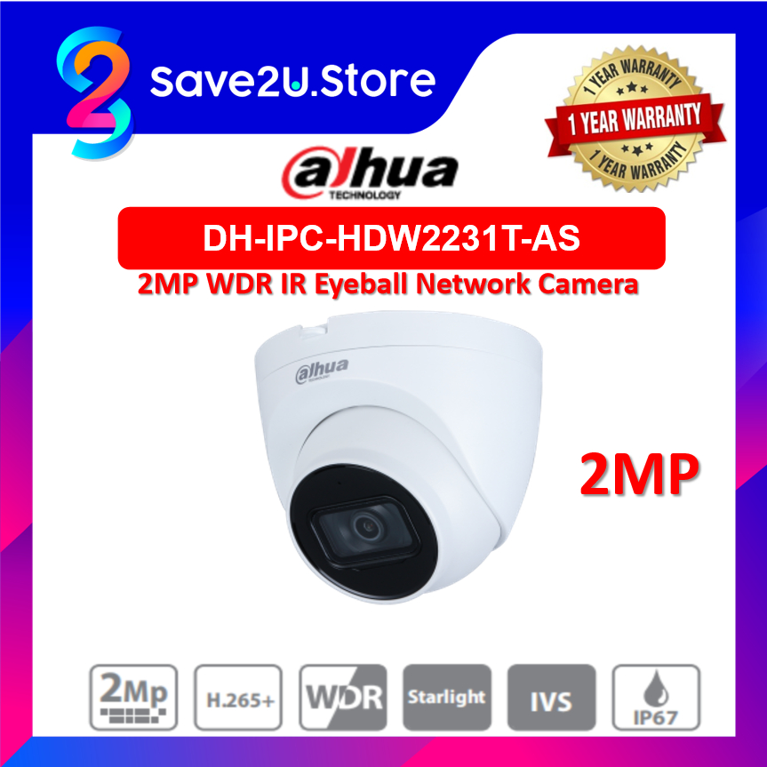 Dahua Dh Ipc Hdw T As Mp Wdr Ir Eyeball Network Camera Shopee