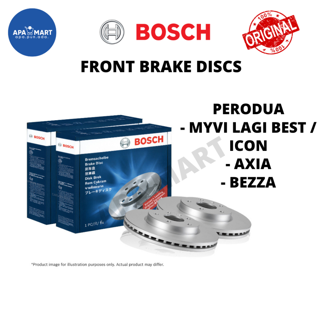 BUY 1 FREE 1 Bosch Front Brake Disc Rotor 0986AB9754 For Perodua Myvi