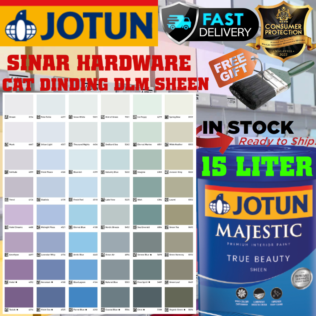 Sinar Jotun Liter Majestic True Beauty Sheen Interior Washable Paint