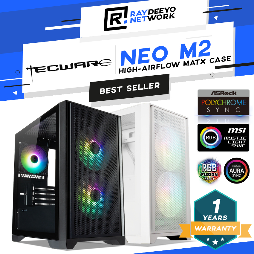 Tecware NEO M2 TG ARGB MATX Case Optimized For High Airflow 140mm Fan