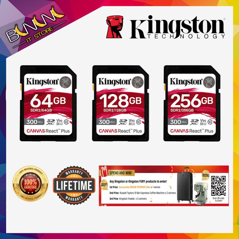 Kingston Canvas React Plus Sd Memory Card For Uhs Ii K K Professional