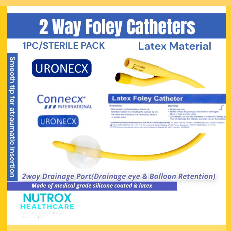 Way Silicone Coated Latex Foley Catheter Box Of S Shopee Singapore