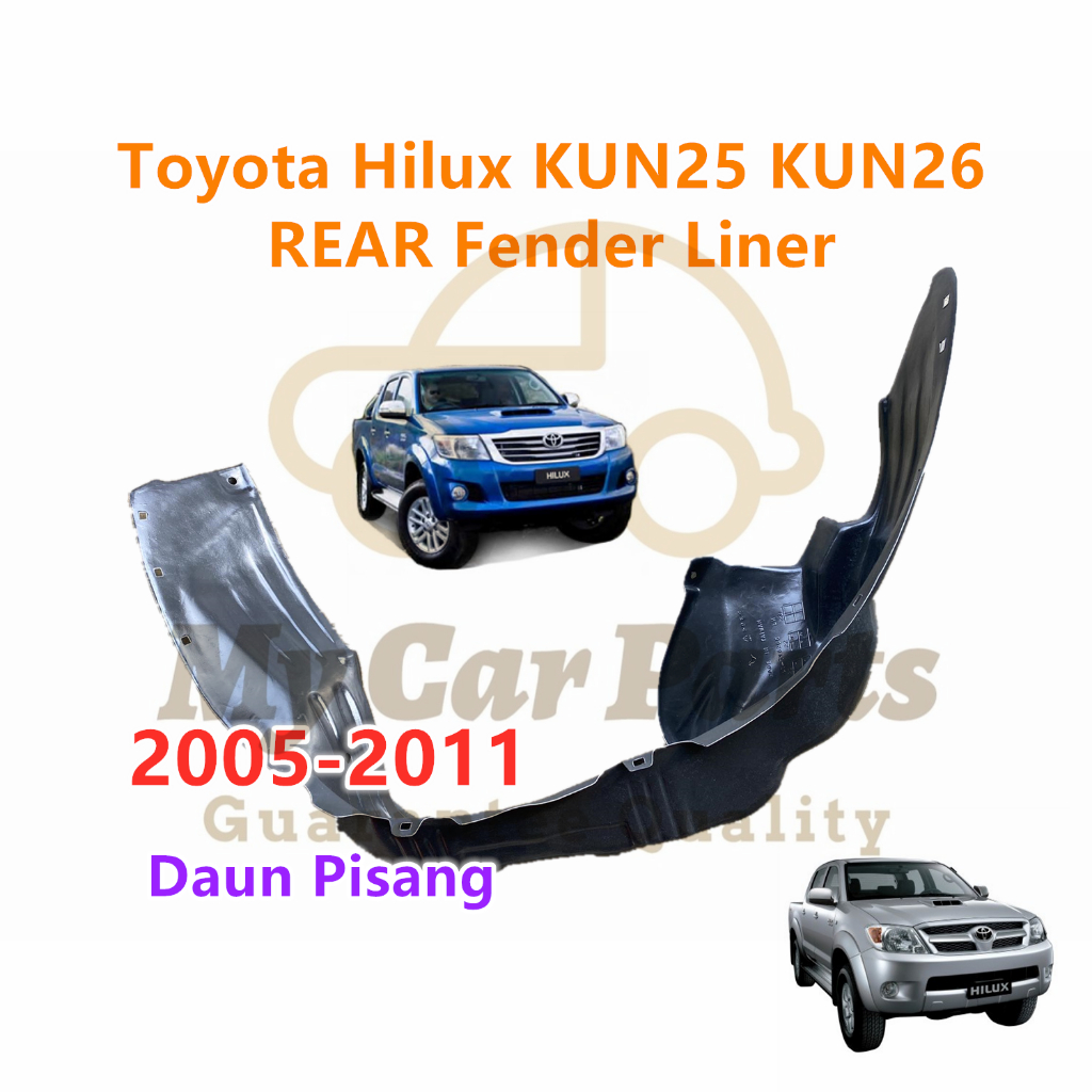 Toyota Hilux KUN25 KUN26 2005 2011 REAR Fender Liner Banana Leaf