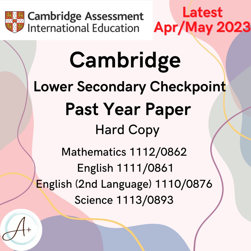 Hardcopy Cambridge Lower Secondary Checkpoint Past Year Paper Answer