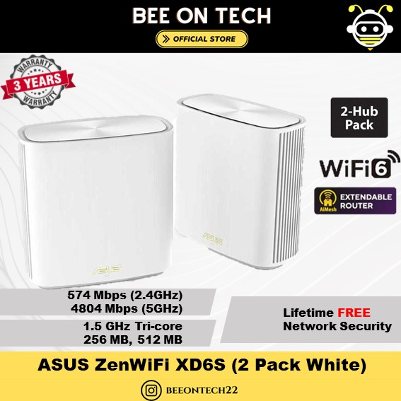 Asus Zenwifi Xd S Whole Home Dual Band Mesh Wifi System Xd White