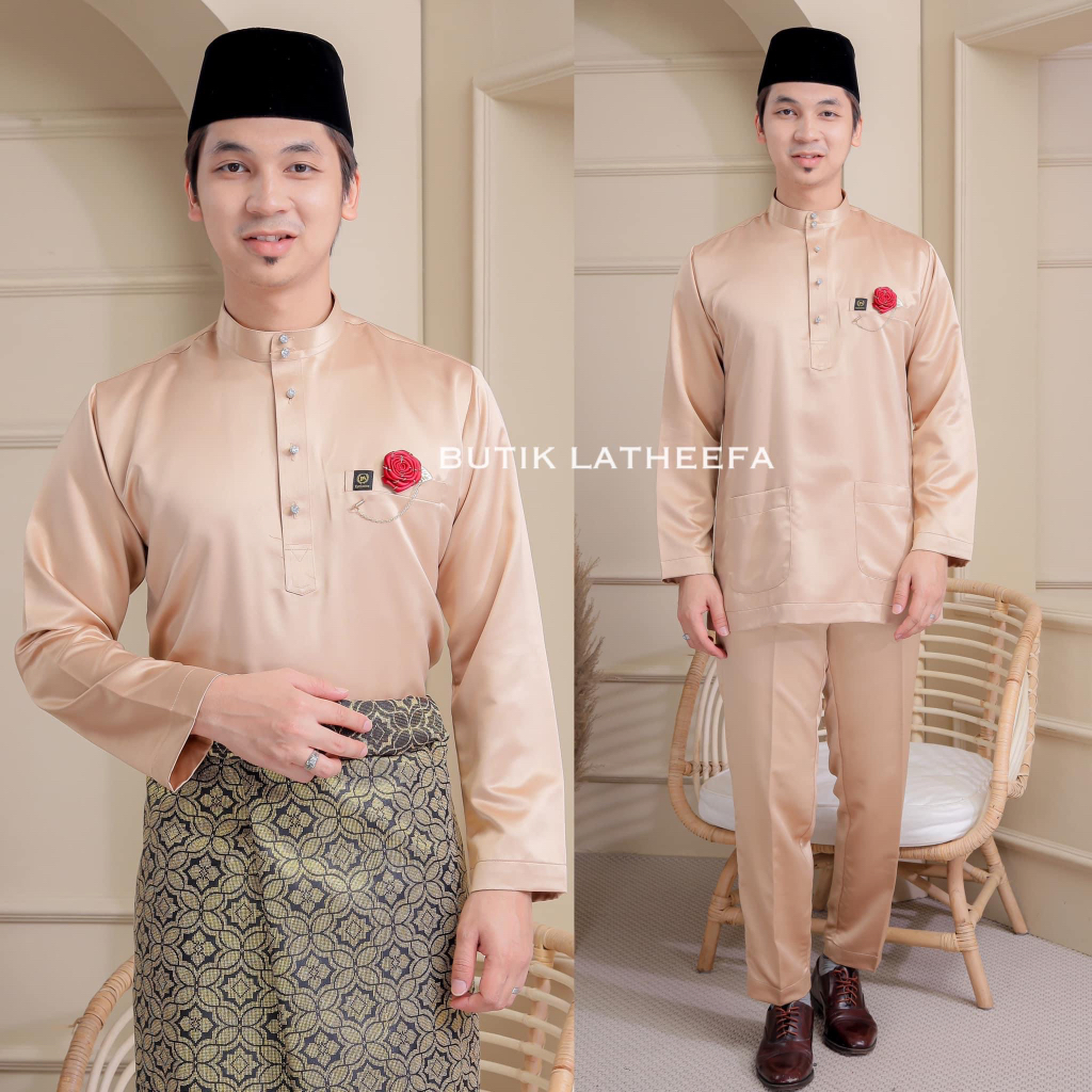 Baju Melayu Nude Champagne Coklat Muda Exclusive Shopee Singapore