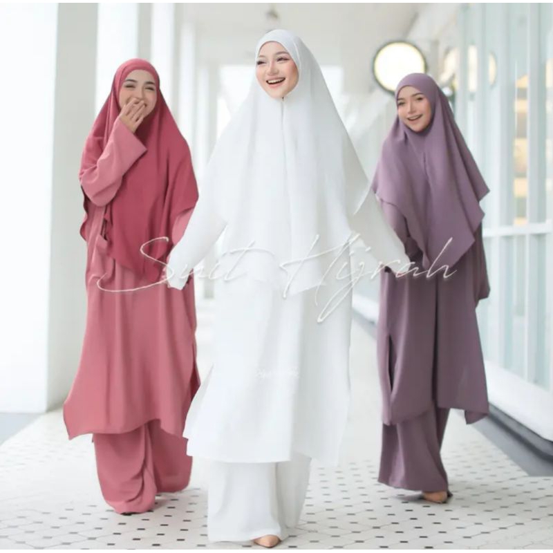 Set Arafah Suit Hijrah Ironless Set Haji Umrah By Hijab Galeria Suit