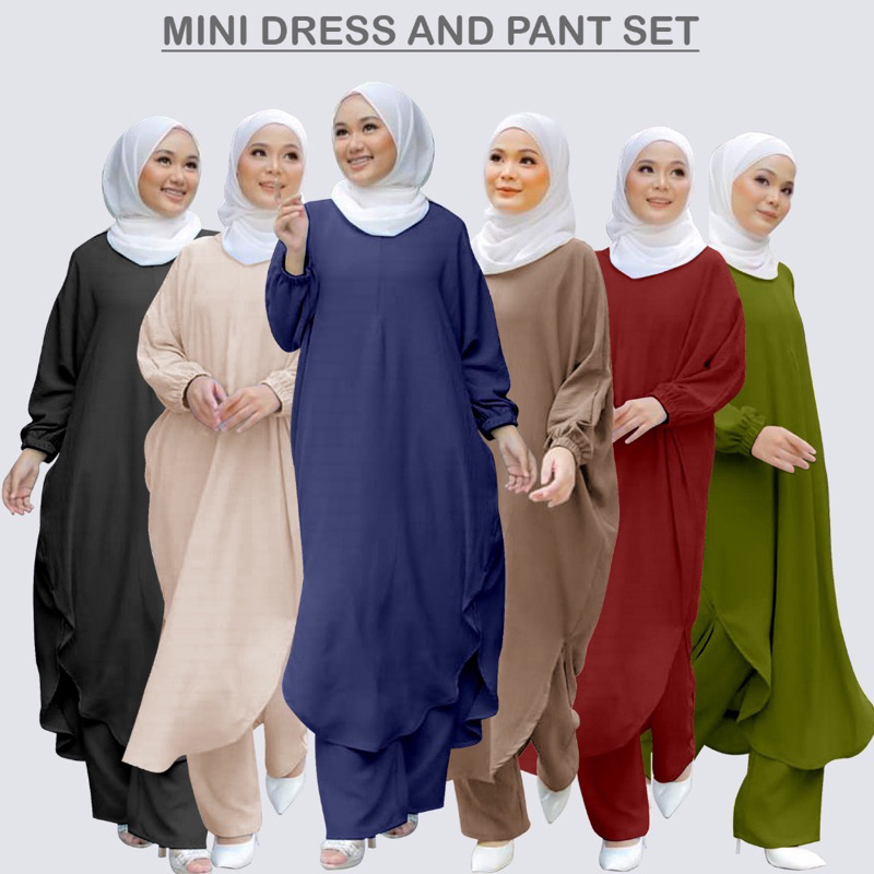 Raya Suit Muslimah Suit Long Baju Blouse Dan Palazo Seluar Viral