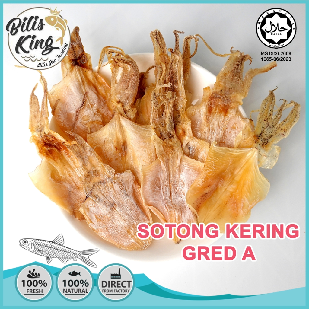 Bilis King Halal Sotong Kering Keping Nipis Gred A Dried Cuttle Fish