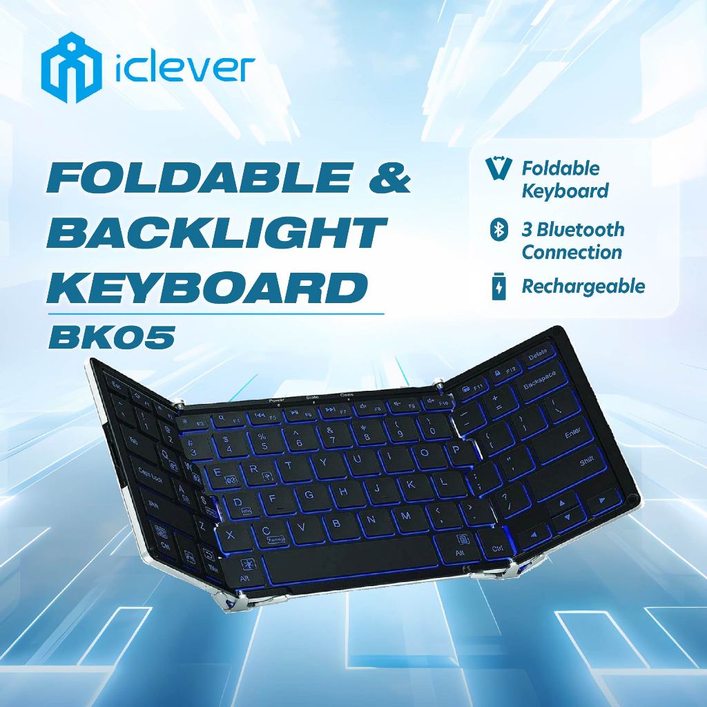 IClever BK05 Bluetooth Keyboard With 3 Color Backlight Bluetooth 5 1