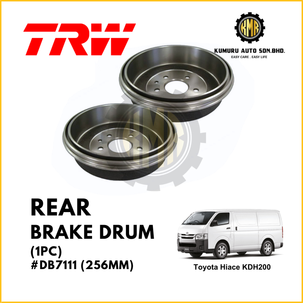 1 PC TRW Rear Brake Drum Toyota Hiace KDH200 TRH203 DB7111 256mm