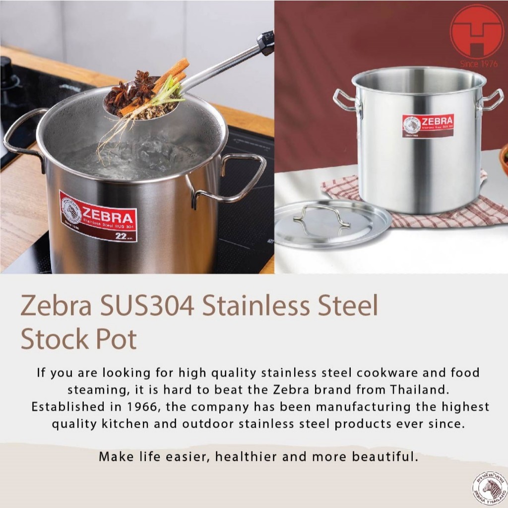 TeoHin Zebra SUS304 Stainless Steel Pot 26cm 28cm 30cm 32cm