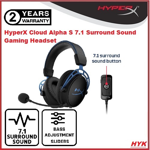 Hyperx Cloud Alpha S Gaming Headset Black Blue Shopee Singapore